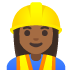 👷🏾‍♀️ woman construction worker: medium-dark skin tone display on Google